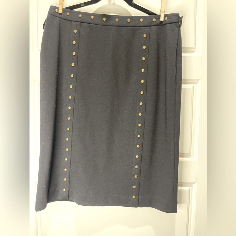 Grace Elements sz 10 Black Pencil Skirt with bronze studs